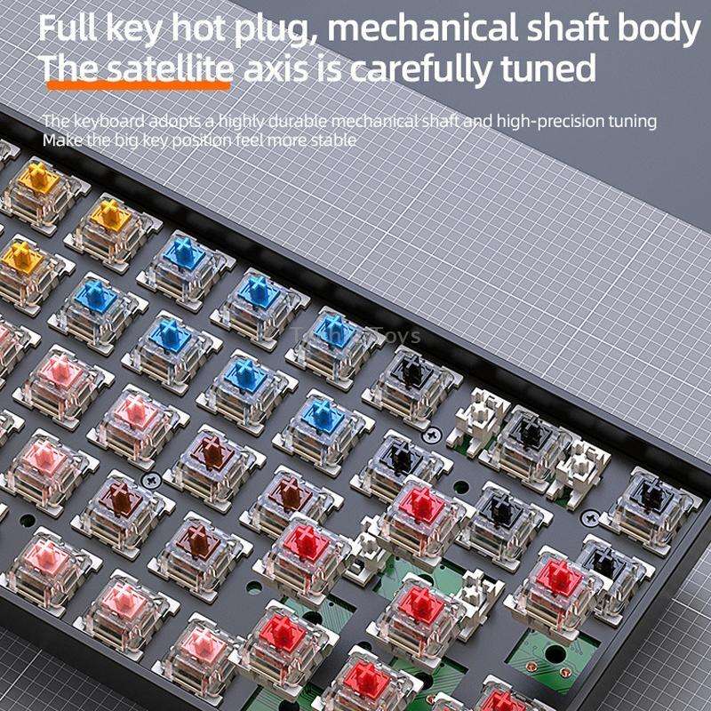 ZIYOU LANG K68 68 Keys Bluetooth Wireless Dual Model Mechanical Keyboard, Style: Red Shaft Version (