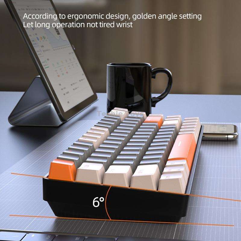 ZIYOU LANG K68 68 Keys Bluetooth Wireless Dual Model Mechanical Keyboard, Style: Red Shaft Version (