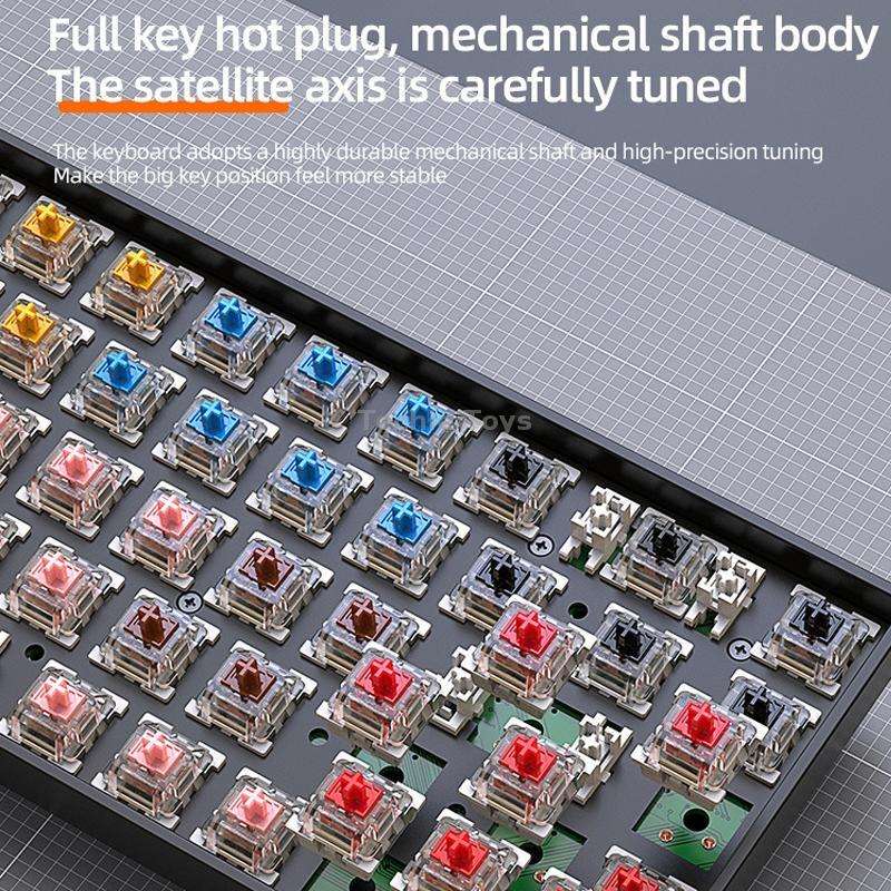 ZIYOU LANG K68 68 Keys Bluetooth Wireless Dual Model Mechanical Keyboard, Style: Red Shaft Version (