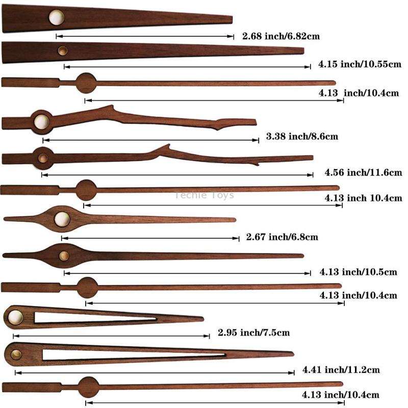 Quartz Clock Dial Repair Kit DIY Wall Clock Parts,Spec: Movement+S02 Wooden Needle
