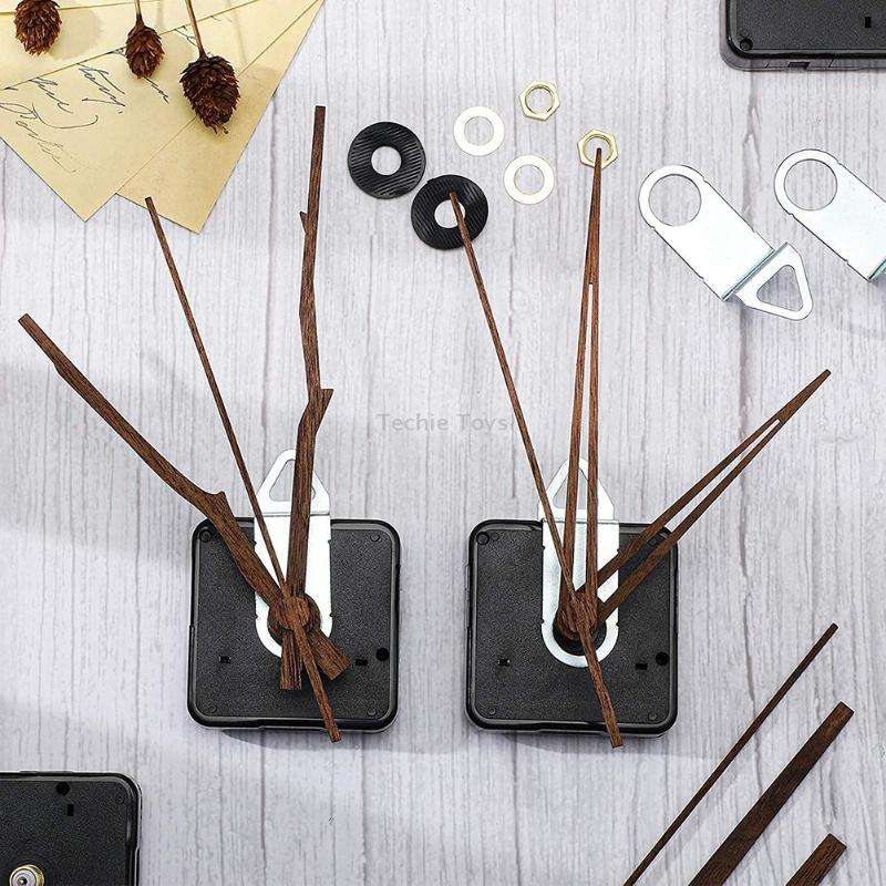 Quartz Clock Dial Repair Kit DIY Wall Clock Parts,Spec: Movement+S02 Wooden Needle