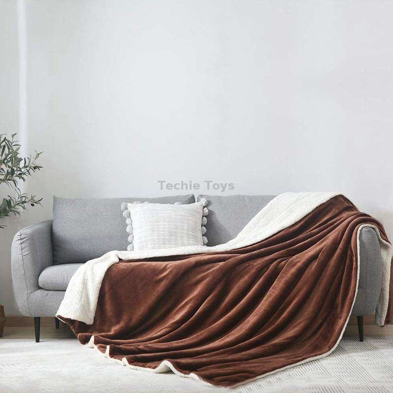 Intelligent Temperature Control Electric Heating Blanket, Size: 130x180cm EU Plug(Brown White)