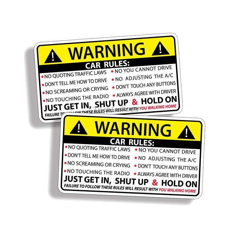 10 PCS Car Safety Warning Rules Sticker