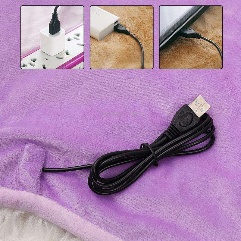 USB Electric Blanket Single Crystal Fleece Winter Warm Heating Blanket, Size: 60 x 80cm(Grey)