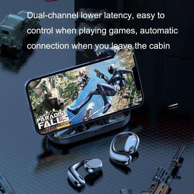 JS270 Wireless Bluetooth Headset Hanging Ear Business Sports Earphone(Black)