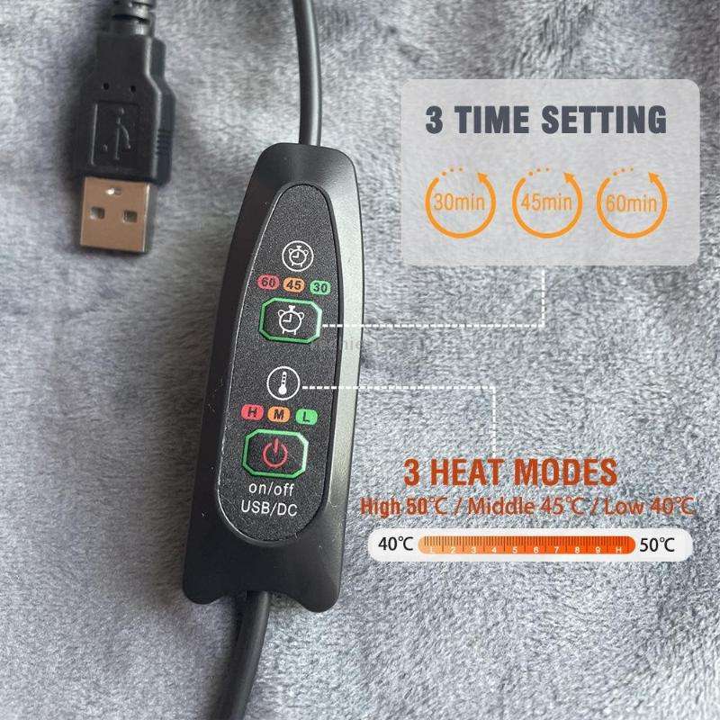 Controller Version Adjustable Temperature Timing USB Electric Heating Shawl Blanket Heating Pad 76x1
