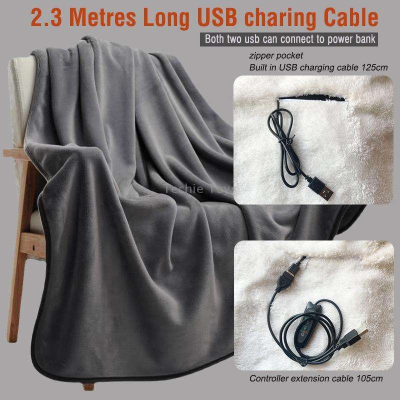 Controller Version Adjustable Temperature Timing USB Electric Heating Shawl Blanket Heating Pad 76x1
