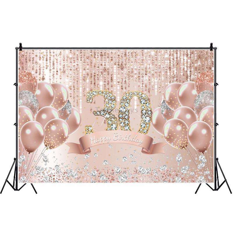 MDU05522 1.5m x 1m Rose Golden Balloon Birthday Party Background Cloth Photography Photo Pictorial C