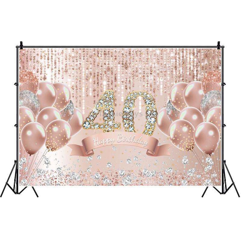 MDU05523 1.5m x 1m Rose Golden Balloon Birthday Party Background Cloth Photography Photo Pictorial C