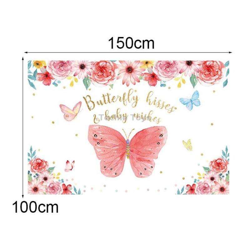 1.5m X 1m Butterfly Pattern Photography Backdrop Birthday Party Decoration Background Cloth(MDT08919