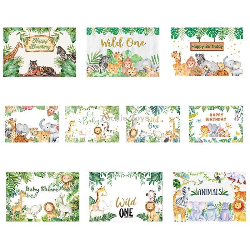 MDT09565 1.5m x 1m Animal Forest Cartoon Birthday Party Banquet Decoration Photo Background Cloth
