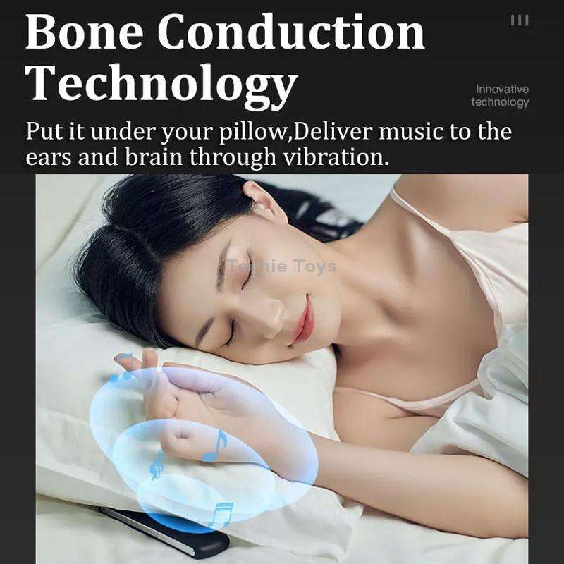 Soundproof Painless Bone Conduction Sleep Speaker Portable White Noise Sleeping Aid(Black)