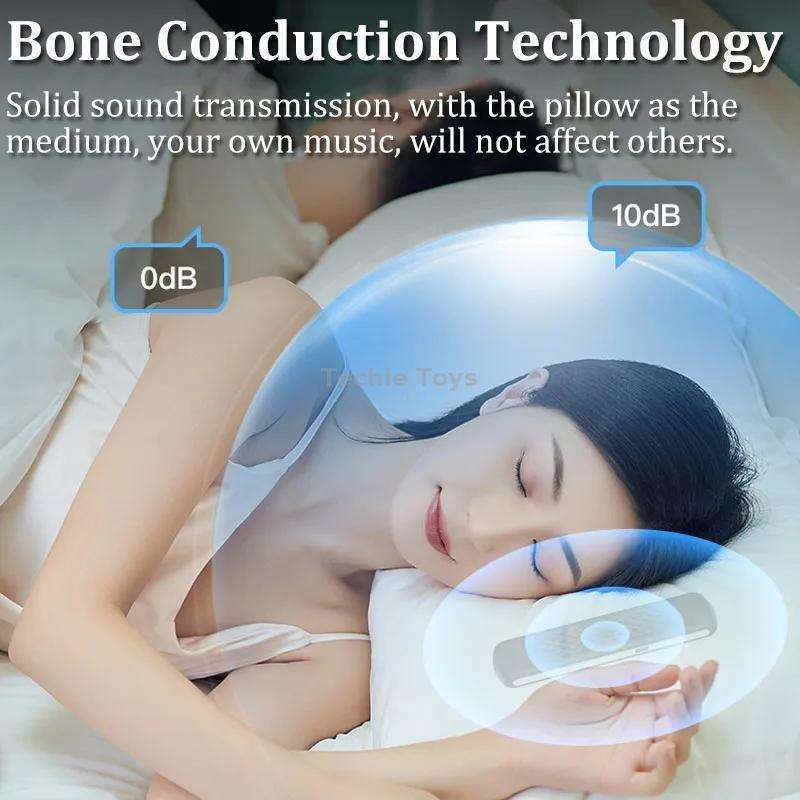 Soundproof Painless Bone Conduction Sleep Speaker Portable White Noise Sleeping Aid(Black)