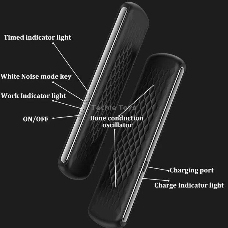 Soundproof Painless Bone Conduction Sleep Speaker Portable White Noise Sleeping Aid(Black)