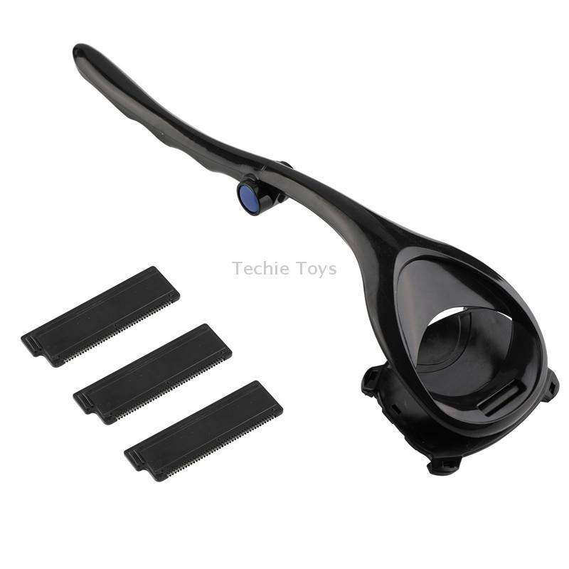 B5 Upgraded Version Manual 3 Knife Heads Back Shavers Long Handle Folded Removable Head Hair Removal