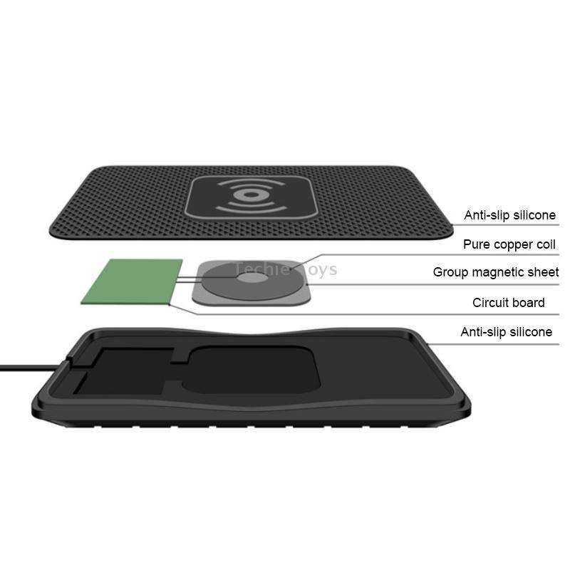 C3 15W Car QI Wireless Charger Launch Pad Anti-slip Mat(Type-C Interface)