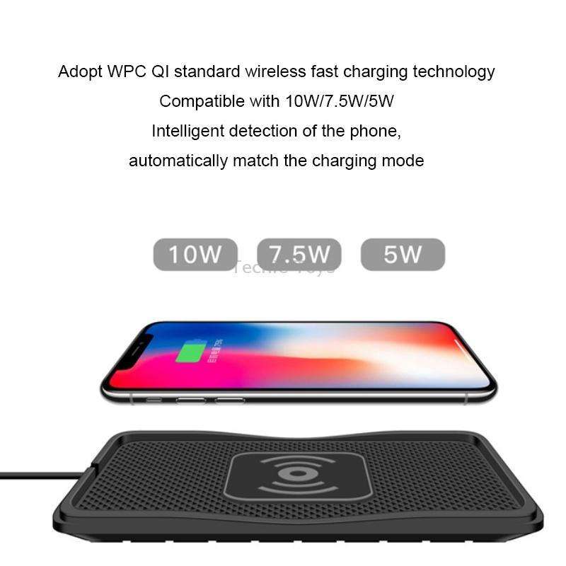 C3 15W Car QI Wireless Charger Launch Pad Anti-slip Mat(Type-C Interface)