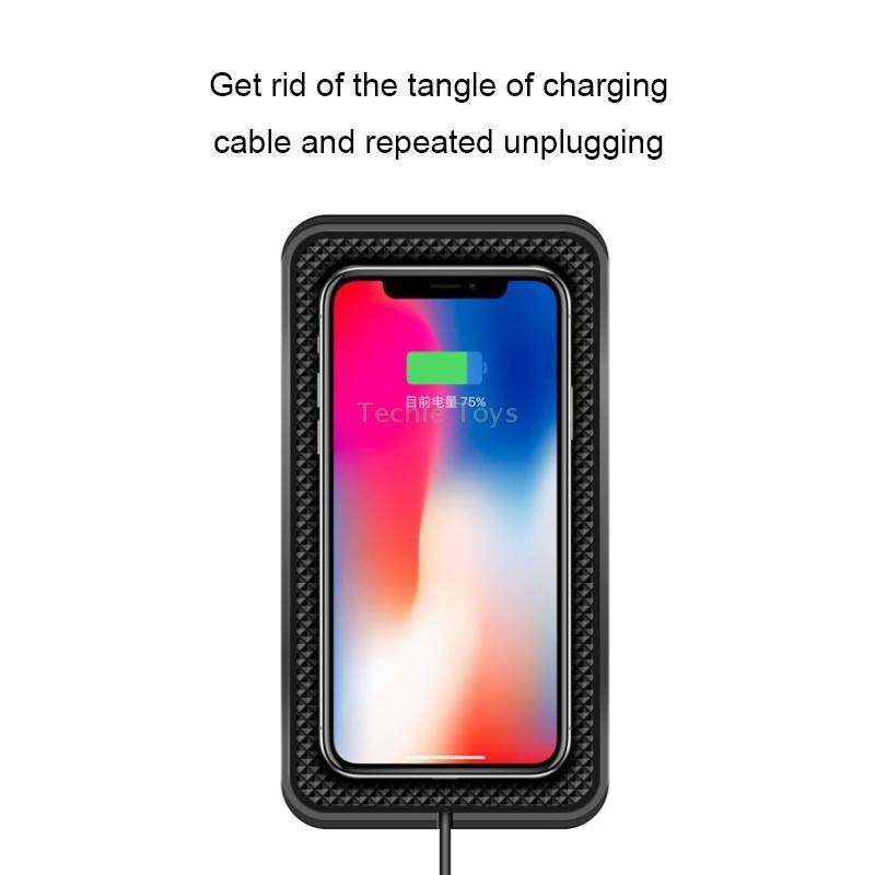 C3 15W Car QI Wireless Charger Launch Pad Anti-slip Mat(Type-C Interface)
