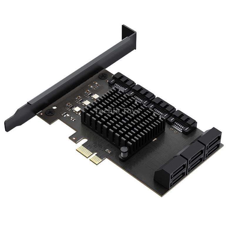 PCIE X1 To 10 Ports SATA3.0 Rotary Card Computer Desktop Solid State Hard Disk