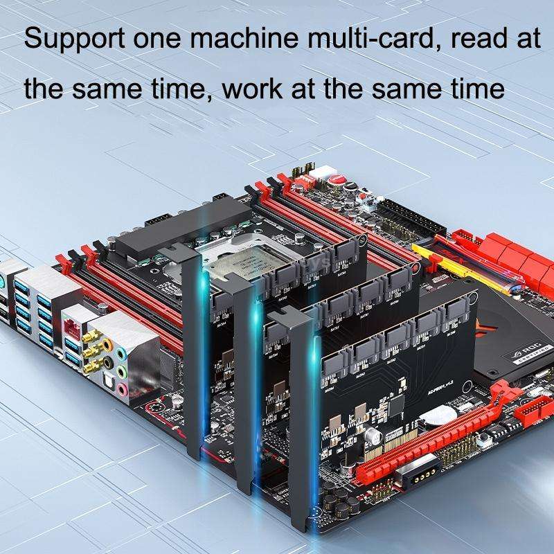 PCIE X1 To 10 Ports SATA3.0 Rotary Card Computer Desktop Solid State Hard Disk