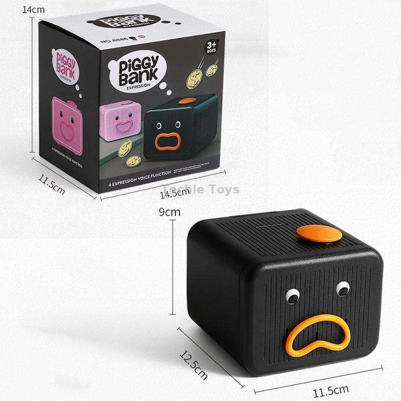 Emoticon Expression Voice Electric Piggy Bank(Black)