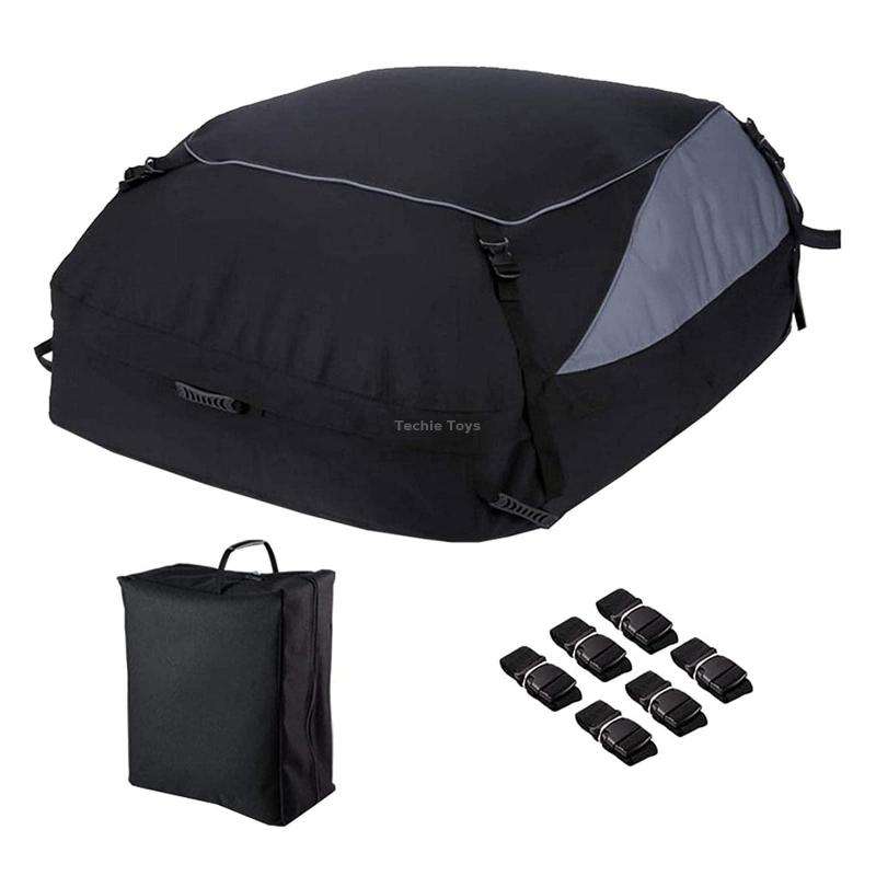 600D Oxford Cloth Car Luggage Bag Outdoor SUV Foldable Roof Bag, Size: L: 160 x 110 x 45cm(Black+Gra