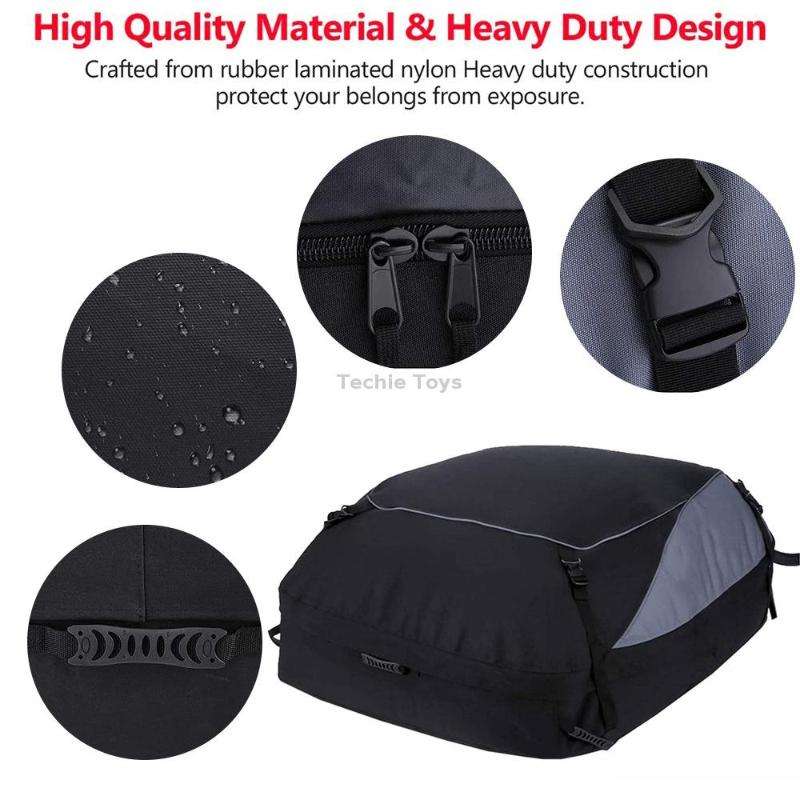 600D Oxford Cloth Car Luggage Bag Outdoor SUV Foldable Roof Bag, Size: L: 160 x 110 x 45cm(Black+Gra