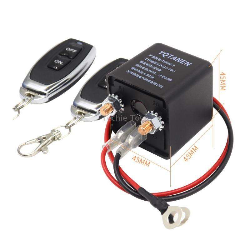 YQTANEN Car Battery Leakage Protection Remote Control Power Off Relay, Voltage: 24V 120A