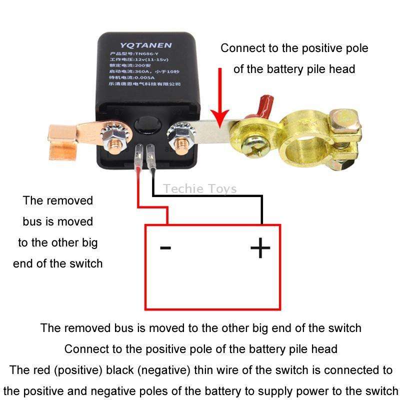 YQTANEN Car Battery Leakage Protection Remote Control Power Off Relay, Voltage: 24V 120A