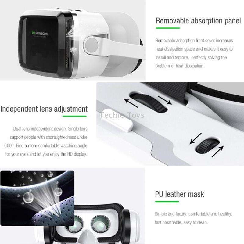 VRSHINECON G04BS+B03 Handle 3D Virtual Reality Helmet VR Glasses With Bluetooth Headset