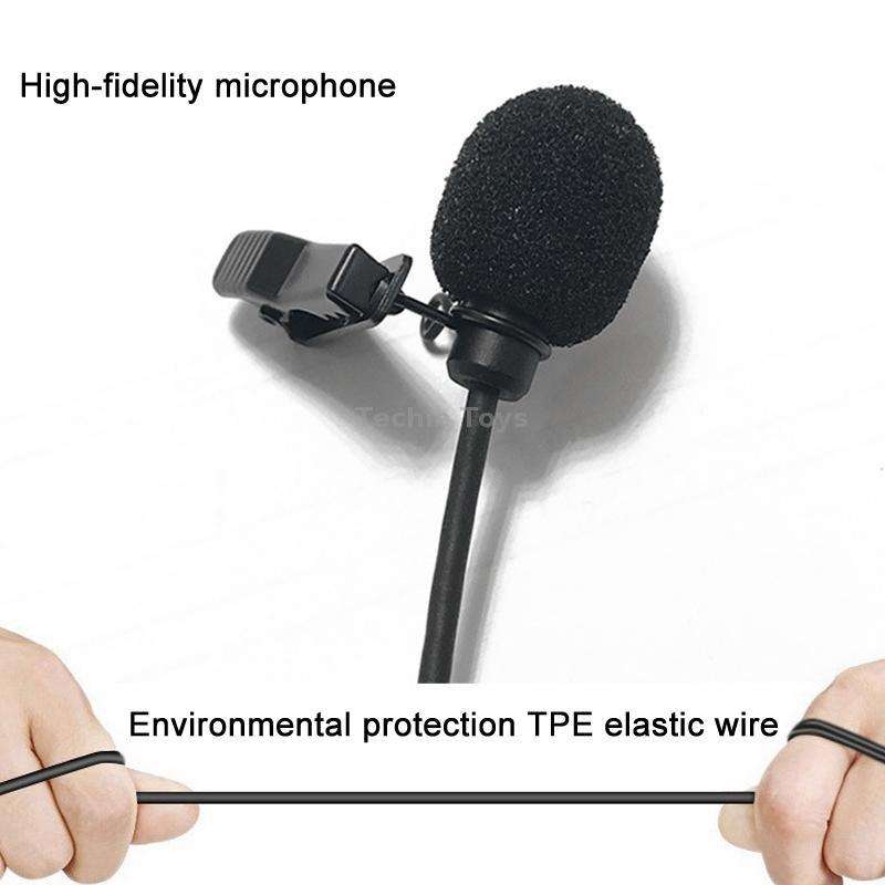 For SONY D11 D21 3.5mm Wireless Lavalier Microphone Camera Clip Collar Mic(Black)
