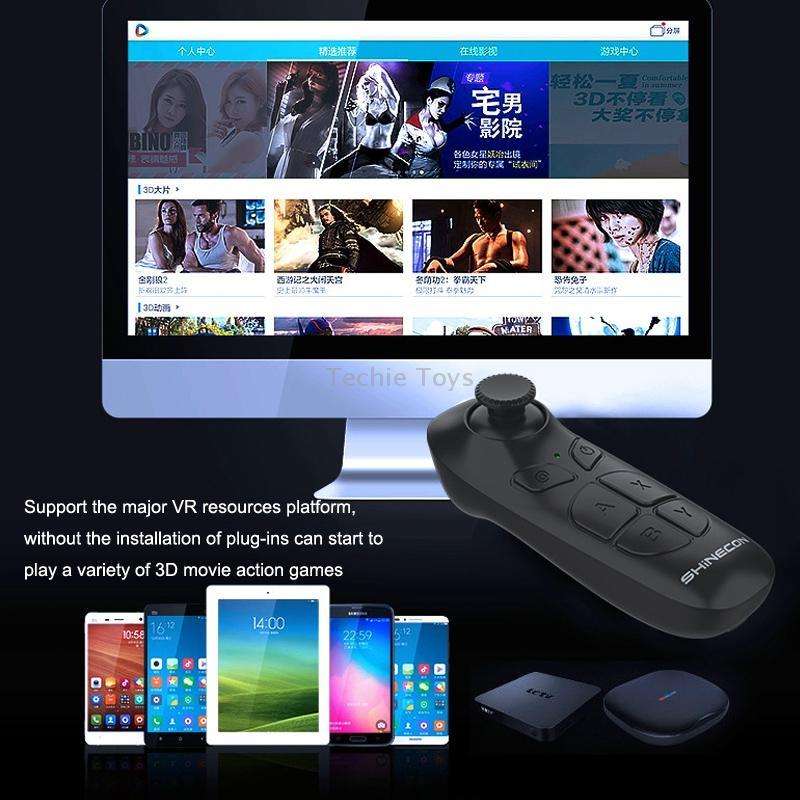 VR SHINECON SC-B03 VR Game Wireless Bluetooth Remote Control Handle Selfie Stick RC Video Playback(B