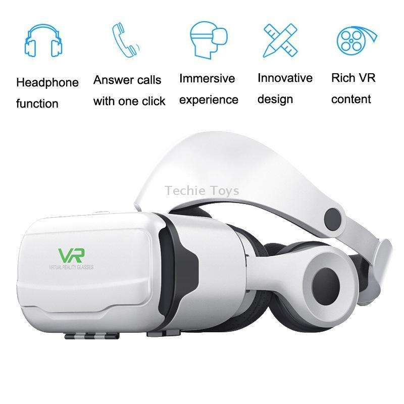 VR SHINECON G02EF+S9 Bluetooth Handle Mobile Phone 3D Virtual Reality VR Game Helmet Glasses With He