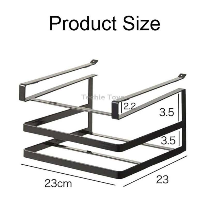 Double-layer Punch-free Kitchen Wall-Mounted Cutting Board Rack(White)
