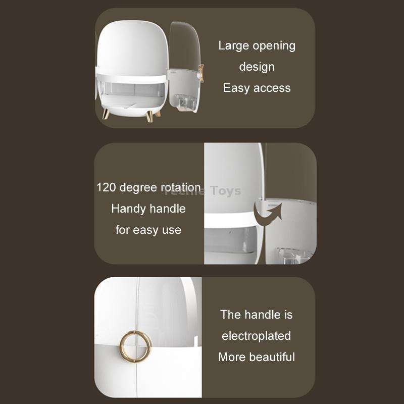 Cosmetic Desktop Dustproof Storage Box Skin Care Product Rack(White)