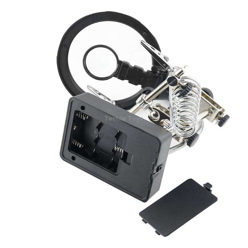 16129-C 2.5X/7.5X/10X LED Lighting Auxiliary Bracket Maintenance Magnifier(US Plug)