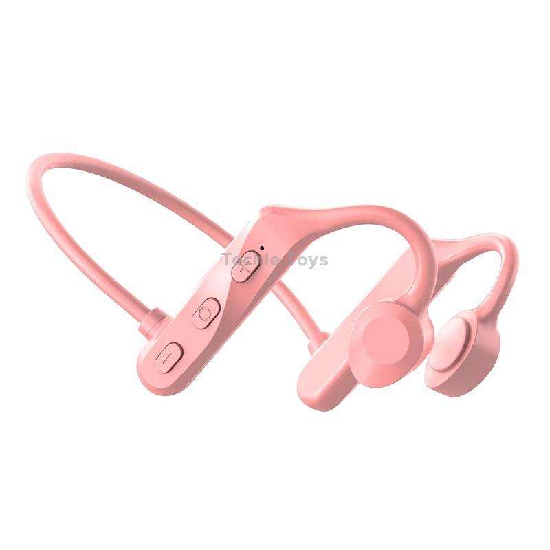 K69 Bluetooth Headset Sound Conduction Binoconic Business Sports Earphone(Pink)