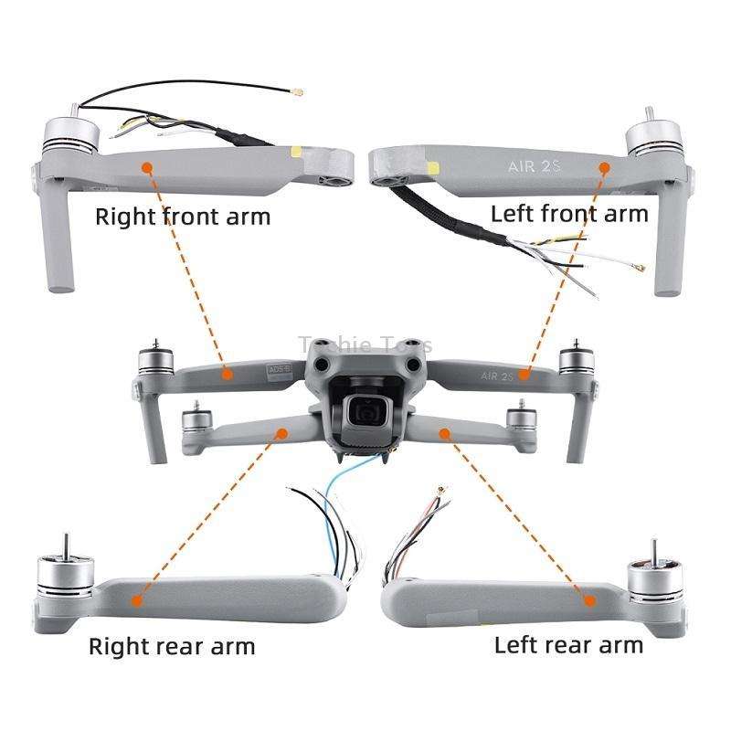 for DJI Mavic Air 2S Left Rear Arm Front And Rear Machine Arm Shell Repair Accessories