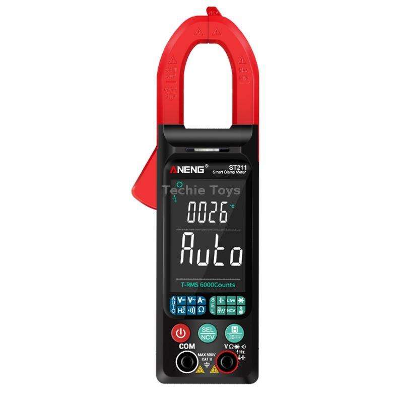 ANENG Large Screen Multi-Function Clamp Fully Automatic Smart Multimeter, Specification: ST211 Red