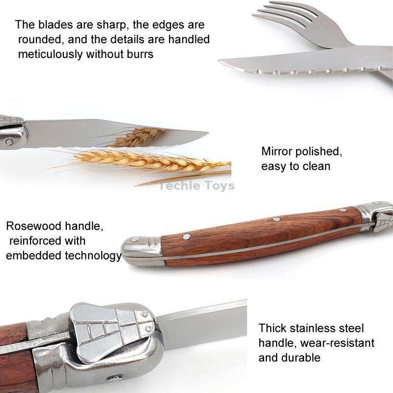 Rosewood Handle Stainless Steel Knife and Fork Cutlery,Spec: 1 Fork