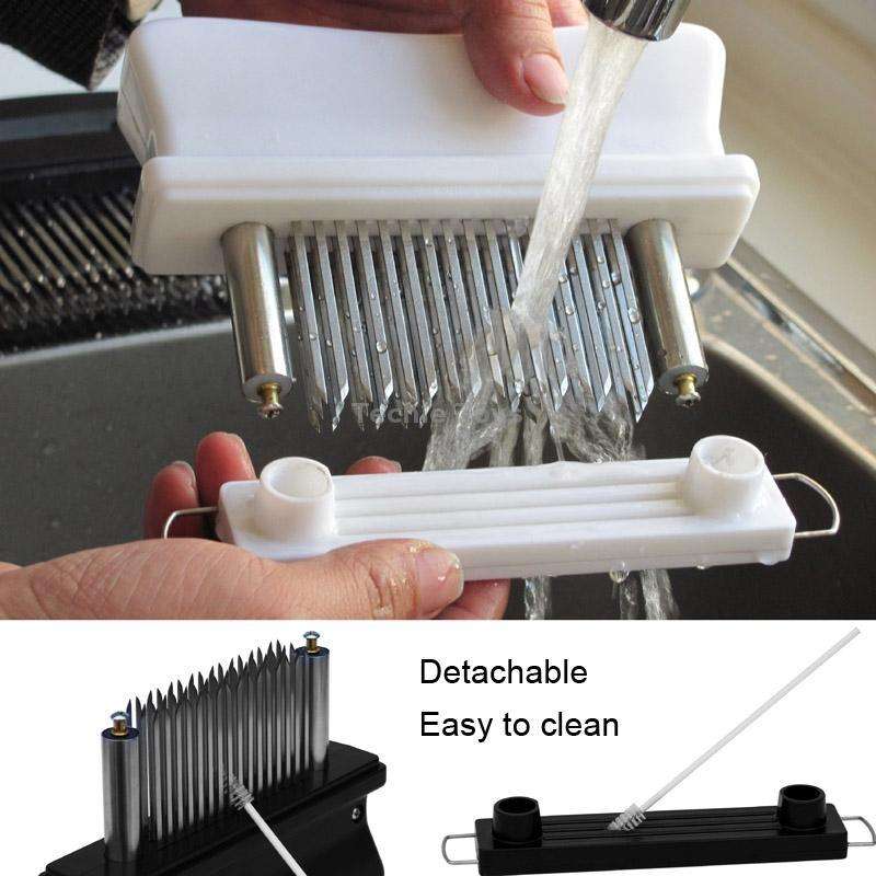 10B48 Tenderizer Pin Meat Looser 48 Pin Stainless Steel Meat Hammer(White)