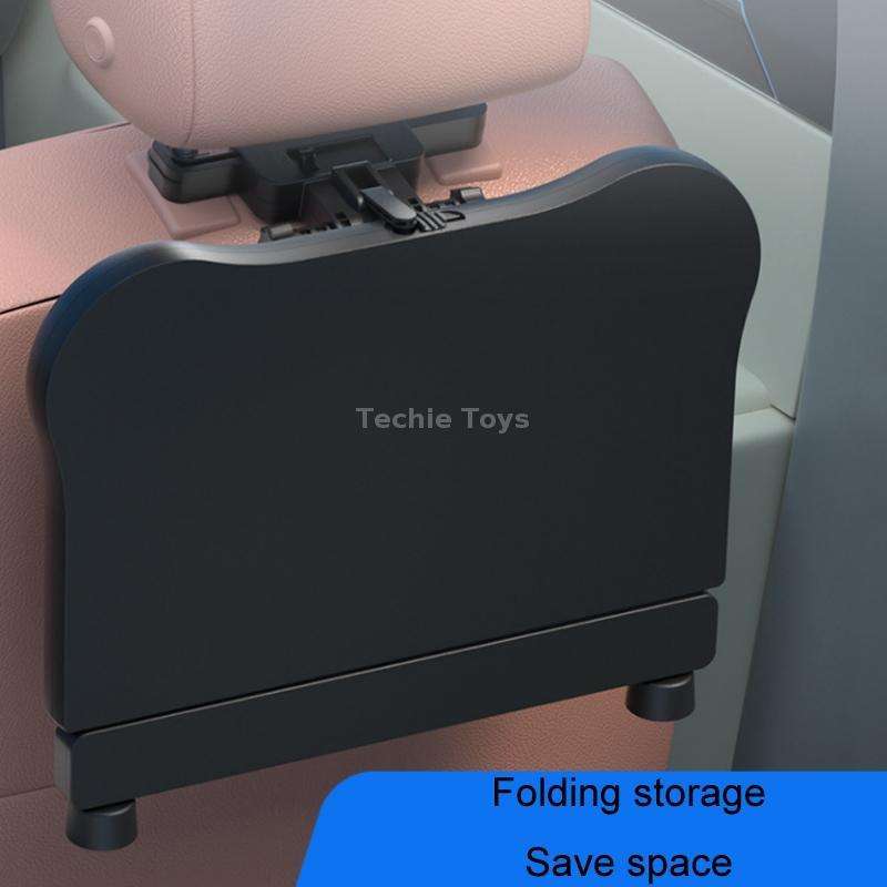 Car Seat Back Multifunctional Adjustable Travel Cup Table Computer Holder(A08 Black+Non-slip Pad)