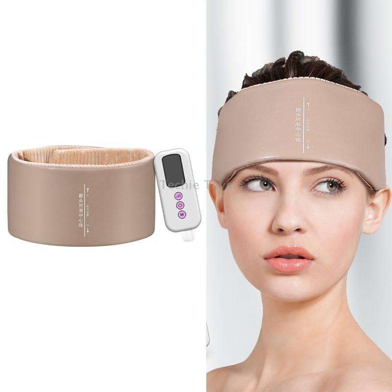 JKQ-121 Head Massager Multifunctional Hot Compress Headache Sleep Aid Head Therapy Instrument(Camel)