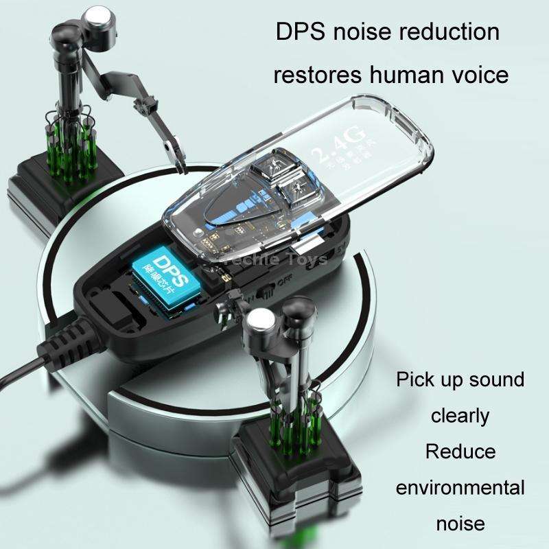 2.4G Bluetooth Wireless Lavalier Noise Canceling Live Microphone(Black)
