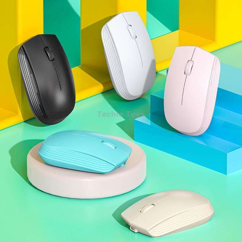 811 3 Keys Laptop Mini Wireless Mouse Portable Optical Mouse, Spec: Double Model (Pink)