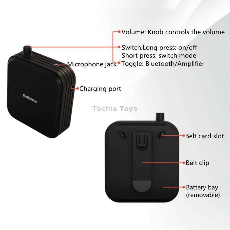 Rolton K600 7.4V Bluetooth Audio Speaker Megaphone Voice Amplifier Without Transmitter(Black)