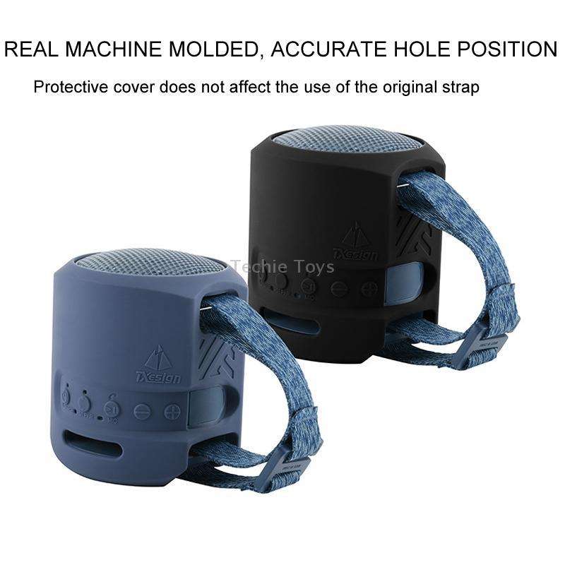 For Sony SRS-XB13 Speaker Silicone Case With Hook And Loop Fastener Strap(Blue)