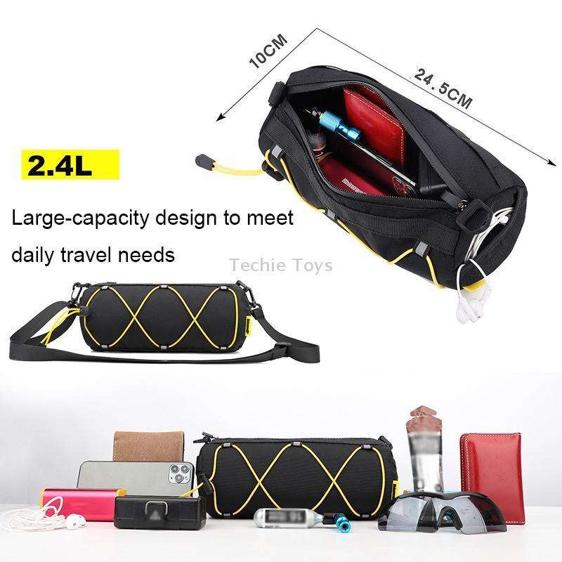 Rhinowalk RK9103 2.4L Outdoor Sports Cycling Front Bag Bicycle Waterproof Handlebar Bag(Full Black)