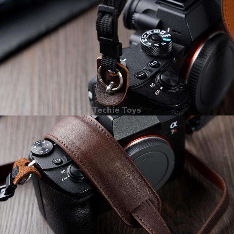 Outdoor Photography Cowhide Leather Camera Shoulder Hanging Neck Winding Strap, Spec: Top-layer (Cof