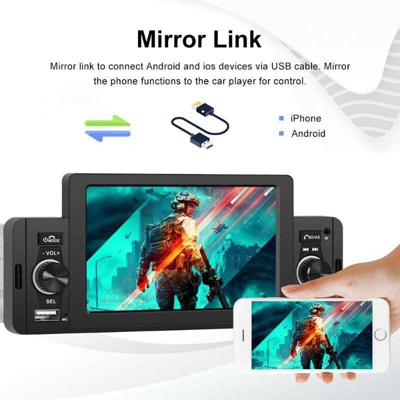 A3107 5 inches Car MP5 Wired CarPlay Universal Bluetooth Player With Microphone, Style: Standard+12
